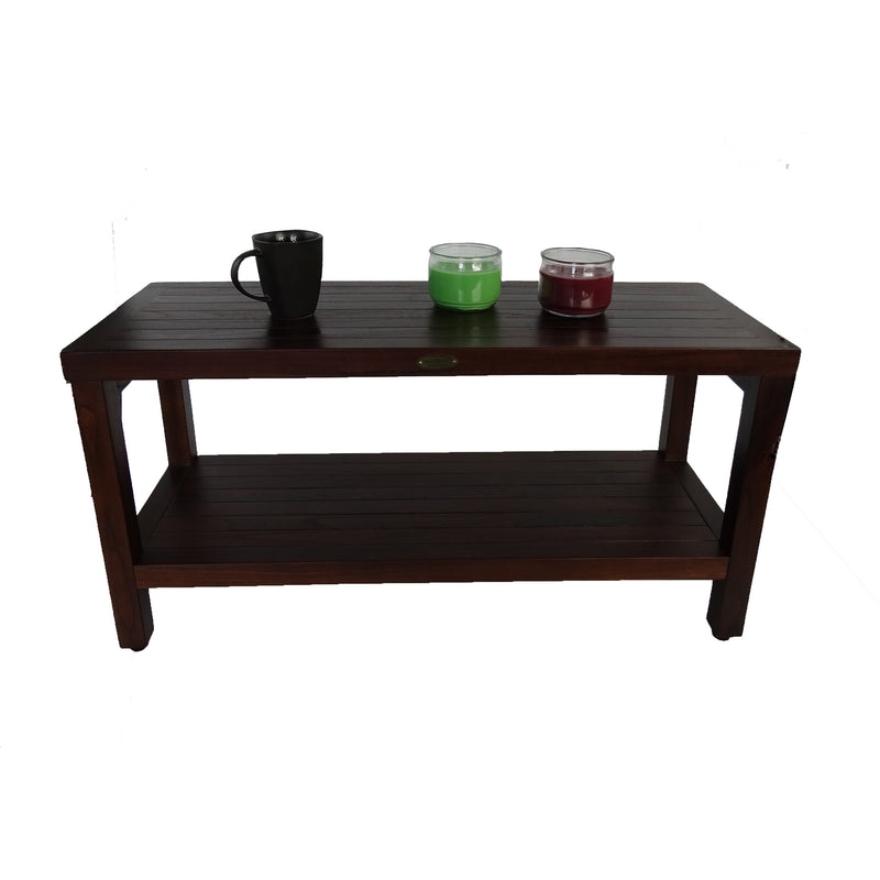 DecoTeak Classic 36" Teak Shower Bench with Shelf DT117