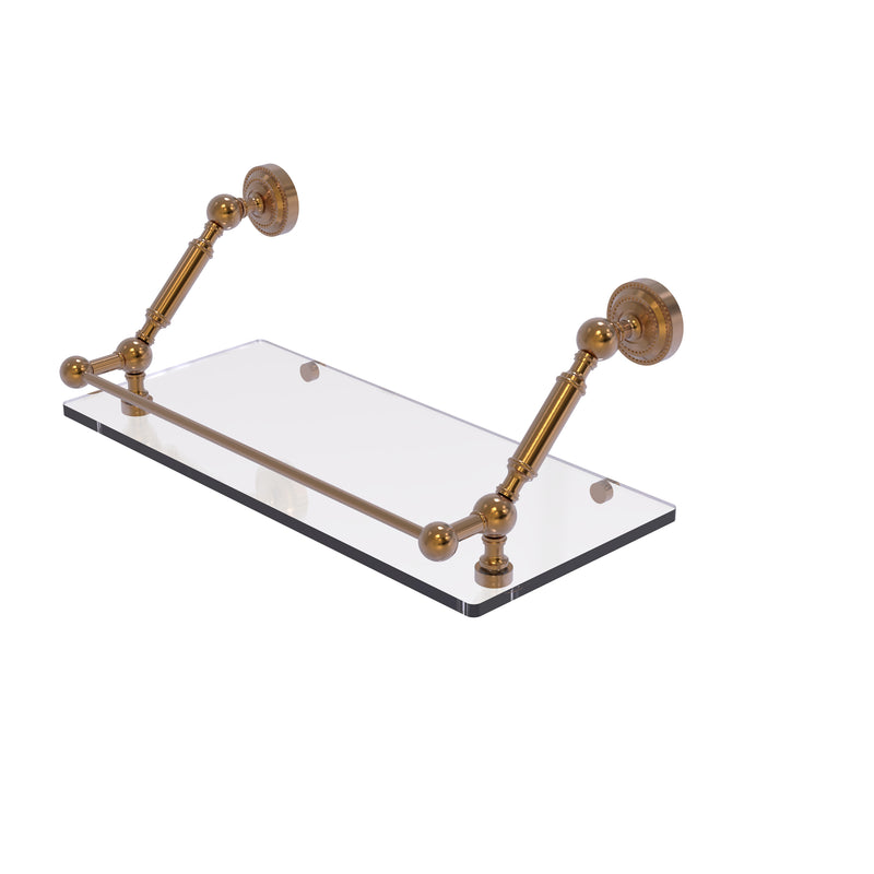 Allied Brass Dottingham 18 Inch Floating Glass Shelf with Gallery Rail DT-1-18-GAL-BBR