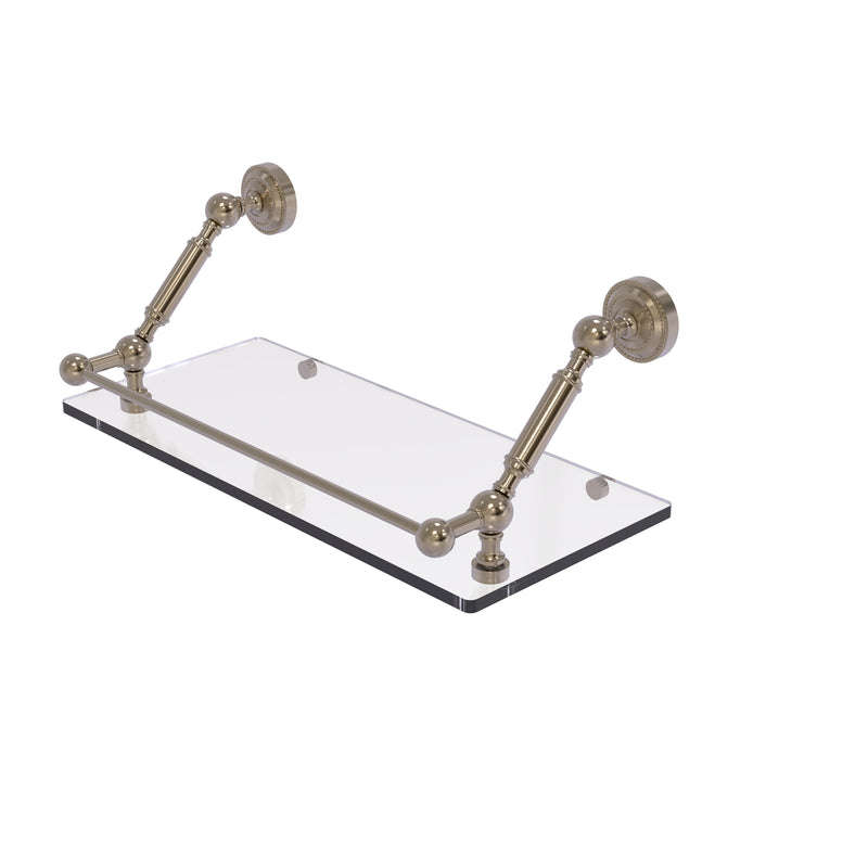 Allied Brass Dottingham 18 Inch Floating Glass Shelf with Gallery Rail DT-1-18-GAL-PEW