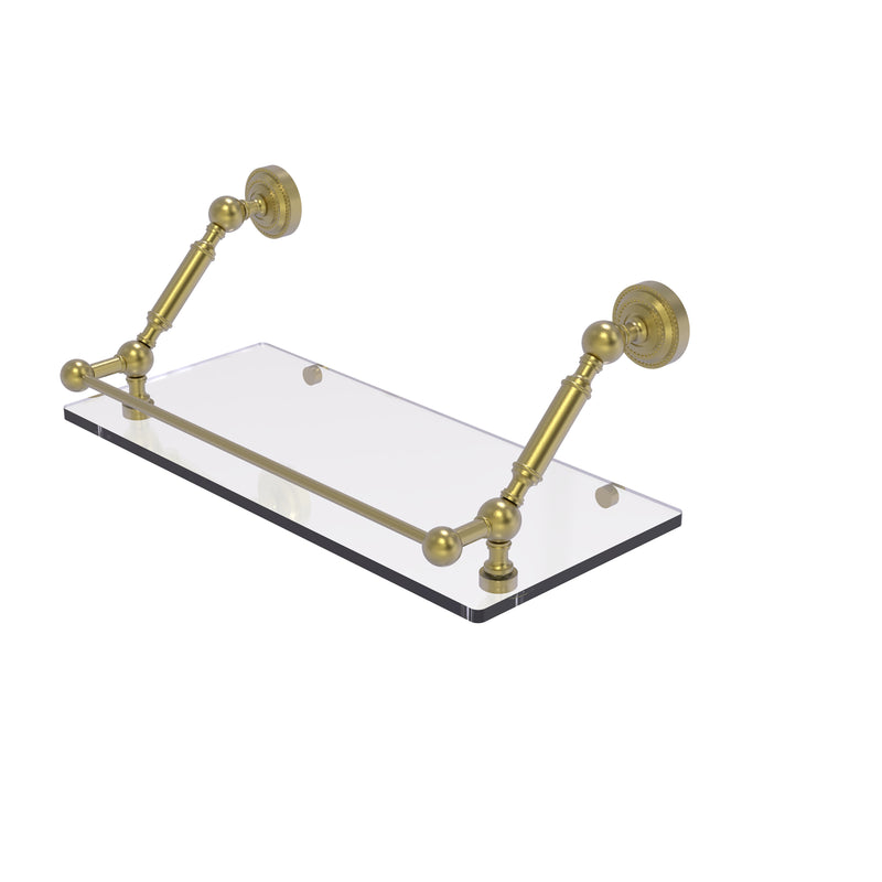 Allied Brass Dottingham 18 Inch Floating Glass Shelf with Gallery Rail DT-1-18-GAL-SBR