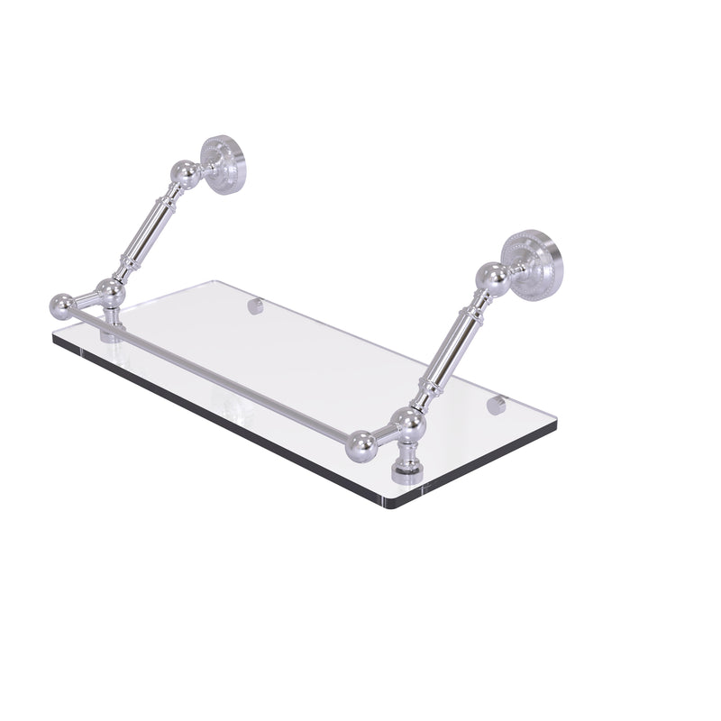 Allied Brass Dottingham 18 Inch Floating Glass Shelf with Gallery Rail DT-1-18-GAL-SCH