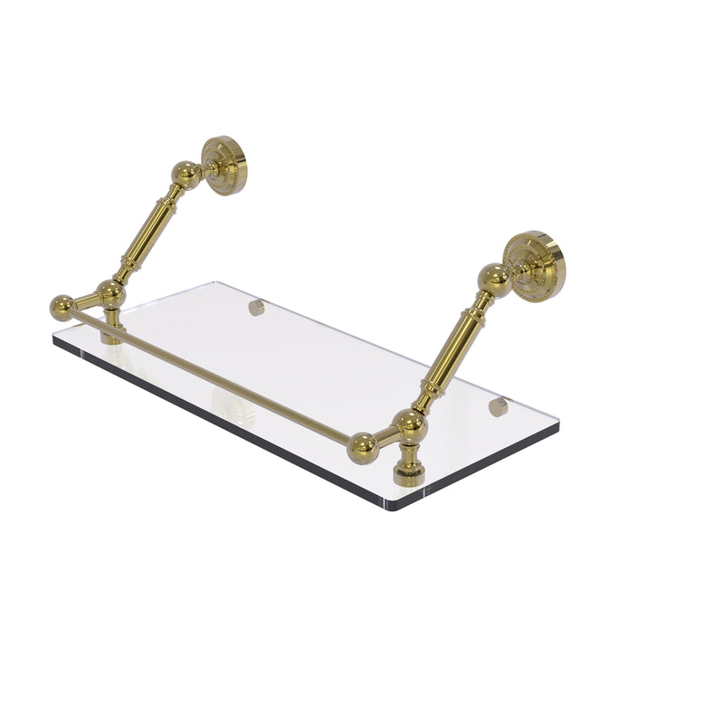 Allied Brass Dottingham 18 Inch Floating Glass Shelf with Gallery Rail DT-1-18-GAL-UNL