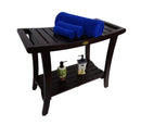 DecoTeak Harmony 30" Extended Height Teak Shower Bench with Shelf and LiftAide Arms DT122