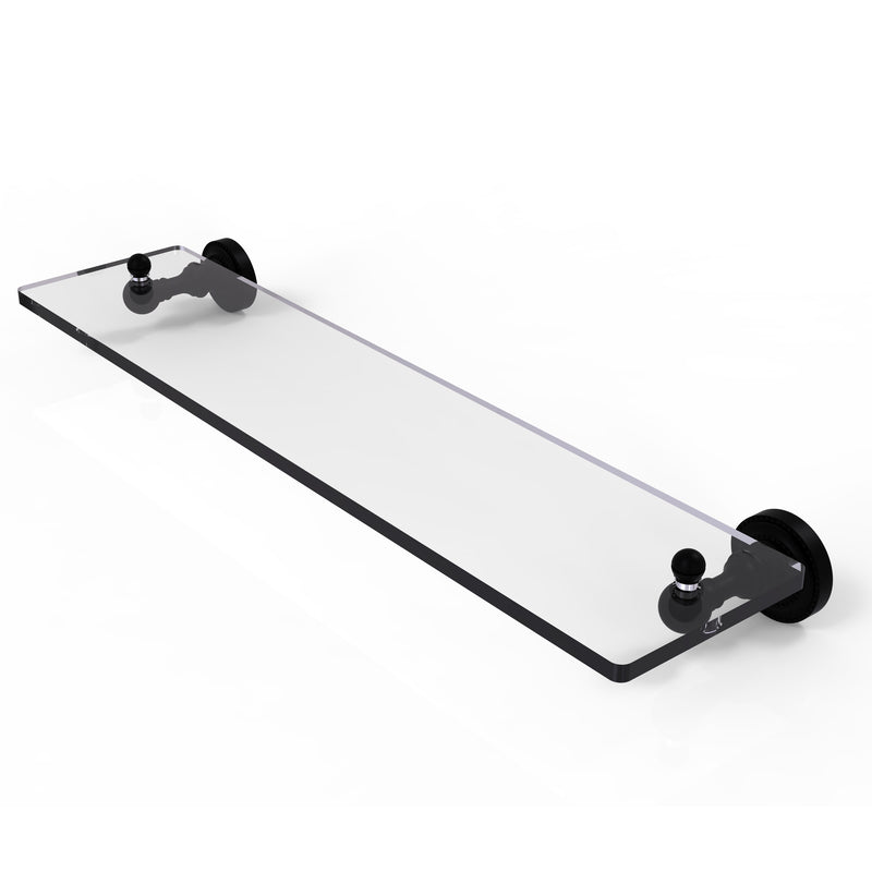 Allied Brass Dottingham Collection 22 inch Glass Vanity Shelf with Beveled Edges DT-1-22-BKM