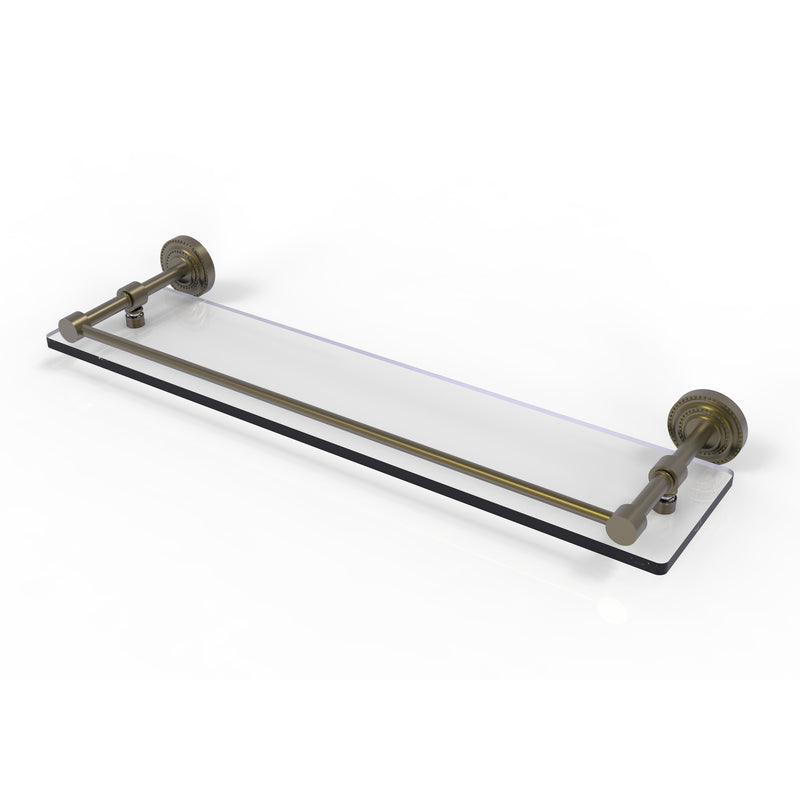 Allied Brass Dottingham 22 Inch Glass Shelf with Gallery Rail DT-1-22-GAL-ABR