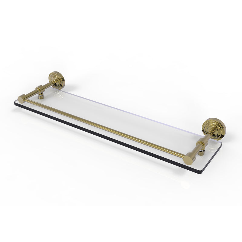 Allied Brass Dottingham 22 Inch Glass Shelf with Gallery Rail DT-1-22-GAL-UNL