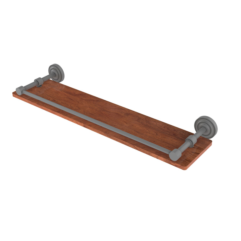 Allied Brass Dottingham Collection 22 Inch Solid IPE Ironwood Shelf with Gallery Rail DT-1-22-GAL-IRW-GYM