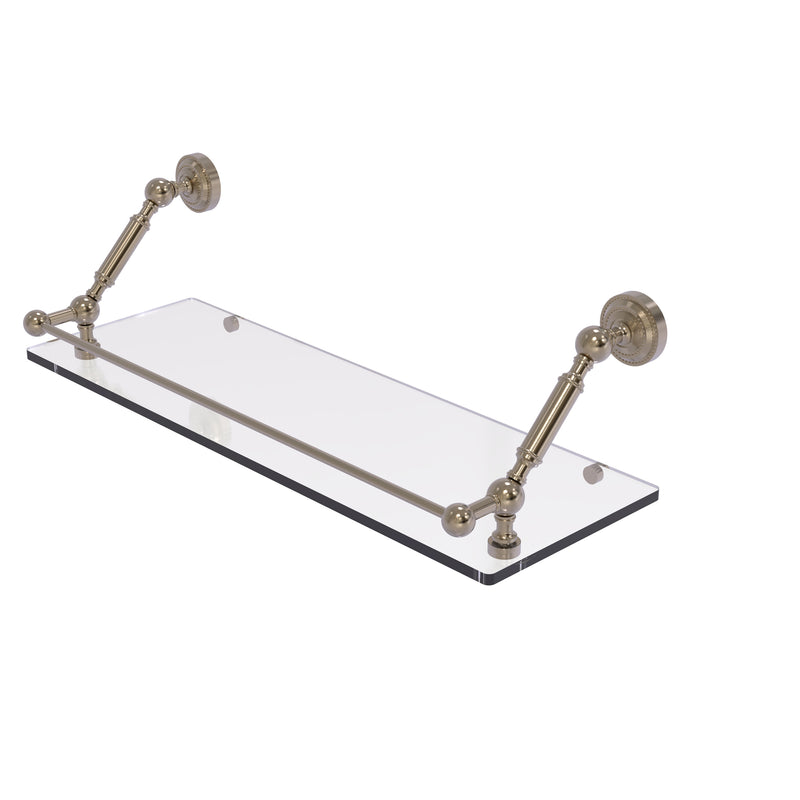 Allied Brass Dottingham 24 Inch Floating Glass Shelf with Gallery Rail DT-1-24-GAL-PEW