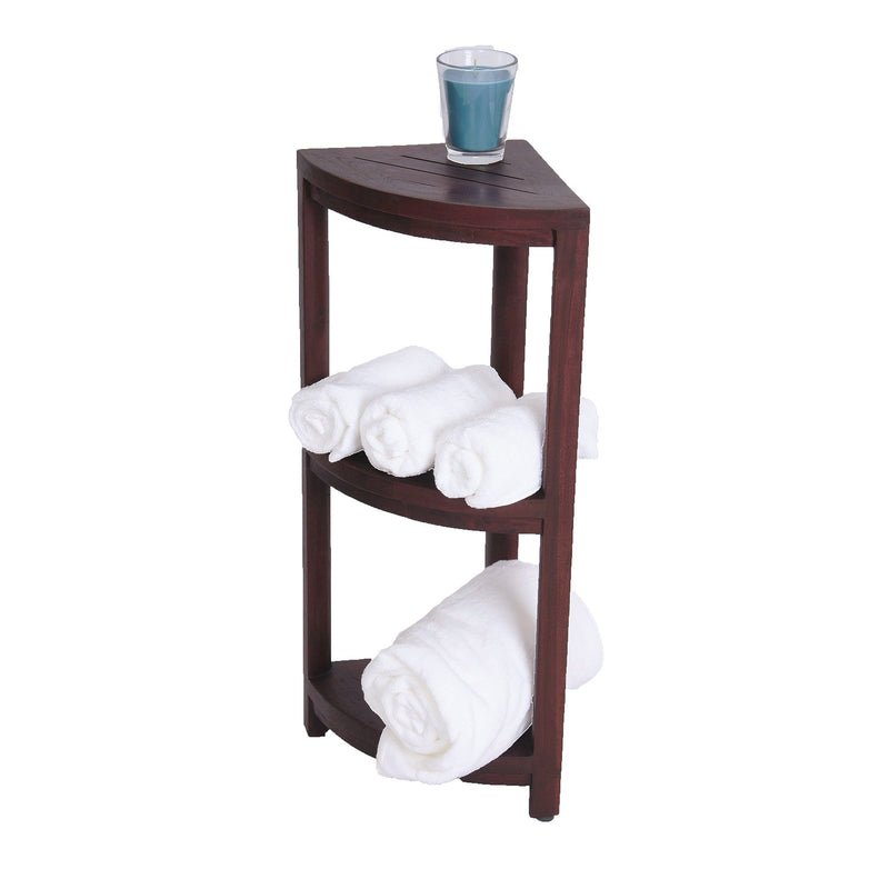 DecoTeak Oasis 3-Tier Teak Corner Shower Shelf DT129