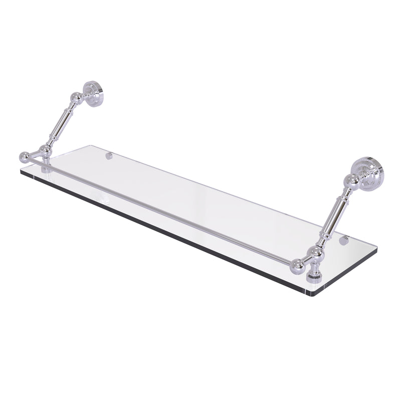 Allied Brass Dottingham 30 Inch Floating Glass Shelf with Gallery Rail DT-1-30-GAL-PC