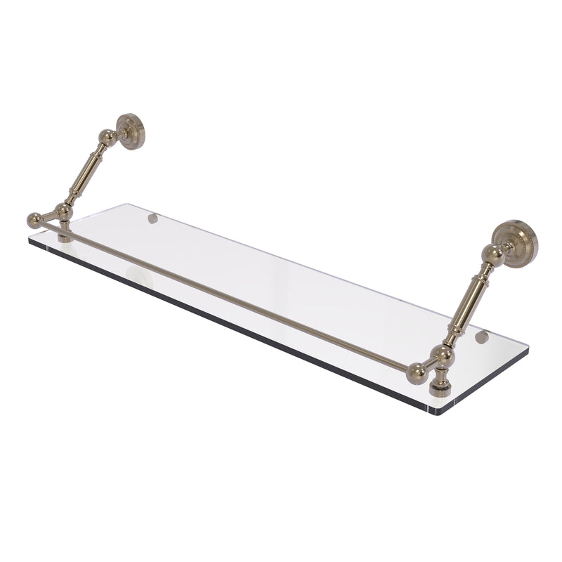 Allied Brass Dottingham 30 Inch Floating Glass Shelf with Gallery Rail DT-1-30-GAL-PEW