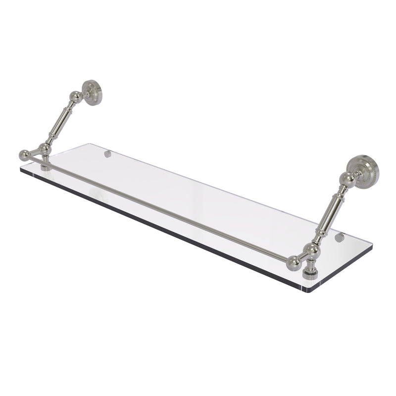 Allied Brass Dottingham 30 Inch Floating Glass Shelf with Gallery Rail DT-1-30-GAL-SN