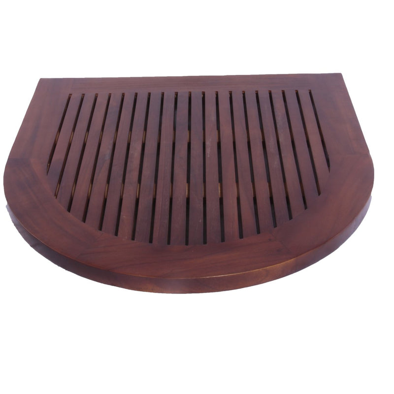 DecoTeak 24" X 24" Semicircle Teak Shower Bath Floor Mat DT136