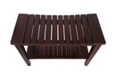 DecoTeak Sojourn 30" Contemporary Teak Eastern Style Shower Bench with Shelf DT139