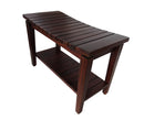 DecoTeak Sojourn 30" Contemporary Teak  Eastern Style Shower Bench with Shelf