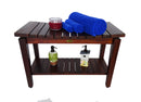 DecoTeak Sojourn 30" Contemporary Teak Eastern Style Shower Bench with Shelf DT139