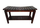 DecoTeak Sojourn 35" Contemporary Teak Eastern Style Shower Bench with Shelf DT140