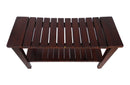 DecoTeak Sojourn 35" Contemporary Teak Eastern Style Shower Bench with Shelf DT140