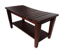 DecoTeak Sojourn 35" Contemporary Teak Eastern Style Shower Bench with Shelf DT140