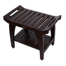 DecoTeak Tranquility 24" Teak Eastern Style Shower Bench with Shelf DT156