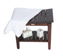 DecoTeak Sojourn 20" Contemporary Teak Shower Bench with Shelf DT164