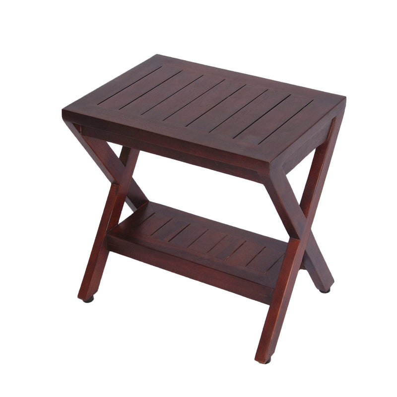 DecoTeak Obliquity Teak Shower Bench with Shelf DT166