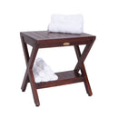 DecoTeak Obliquity Teak Shower Bench with Shelf DT166