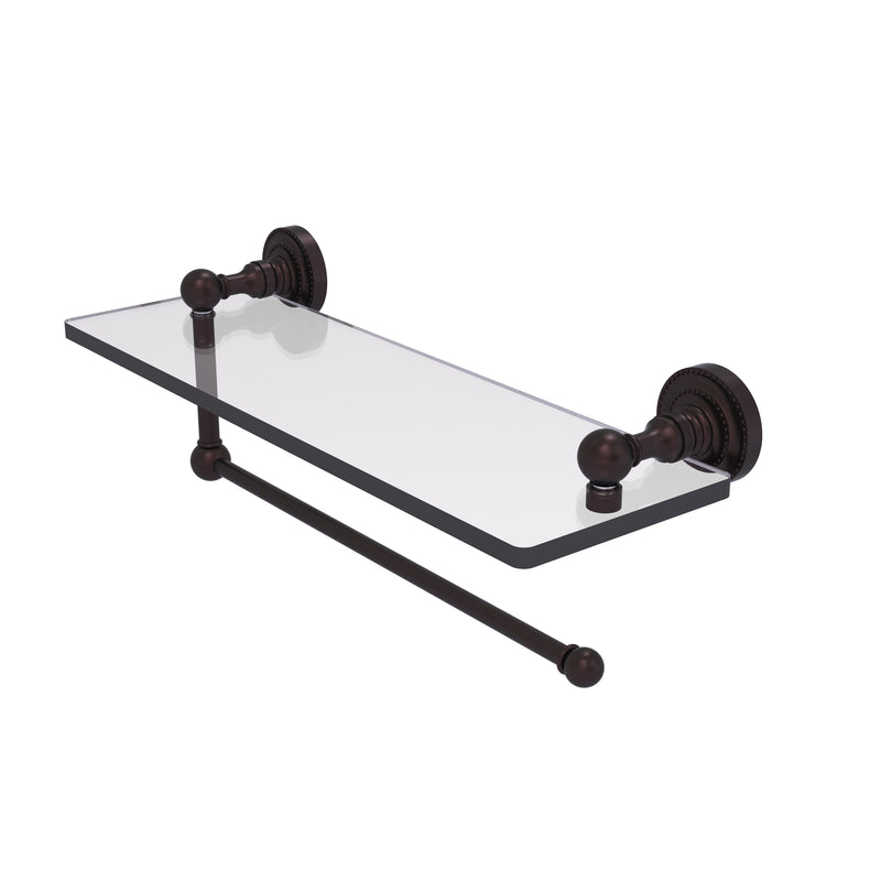 Allied Brass Dottingham Collection Paper Towel Holder with 16 Inch Glass Shelf DT-1PT-16-ABZ