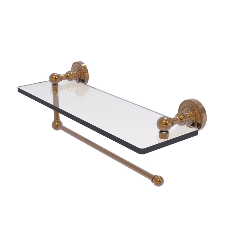 Allied Brass Dottingham Collection Paper Towel Holder with 16 Inch Glass Shelf DT-1PT-16-BBR