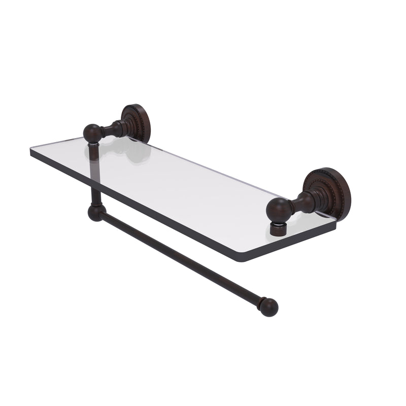 Allied Brass Dottingham Collection Paper Towel Holder with 16 Inch Glass Shelf DT-1PT-16-VB