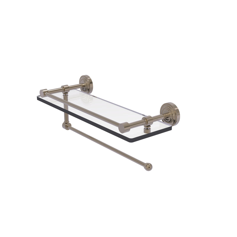 Allied Brass Dottingham Collection Paper Towel Holder with 16 Inch Gallery Glass Shelf DT-1PT-16-GAL-PEW