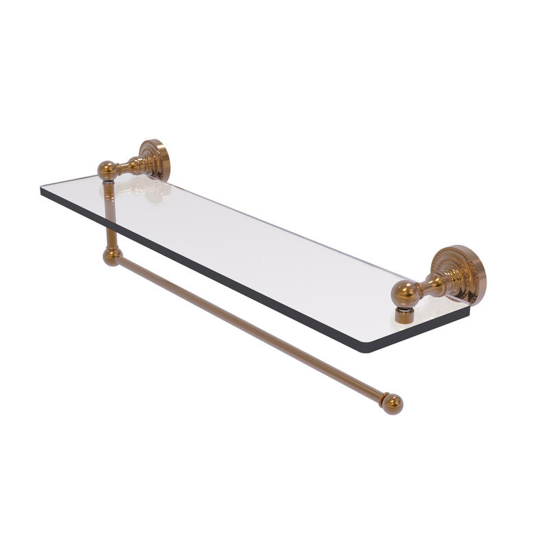 Allied Brass Dottingham Collection Paper Towel Holder with 22 Inch Glass Shelf DT-1PT-22-BBR