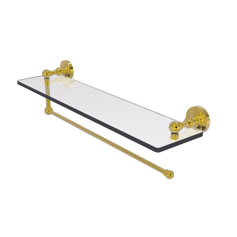 Allied Brass Dottingham Collection Paper Towel Holder with 22 Inch Glass Shelf DT-1PT-22-PB