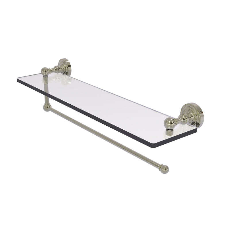 Allied Brass Dottingham Collection Paper Towel Holder with 22 Inch Glass Shelf DT-1PT-22-PNI