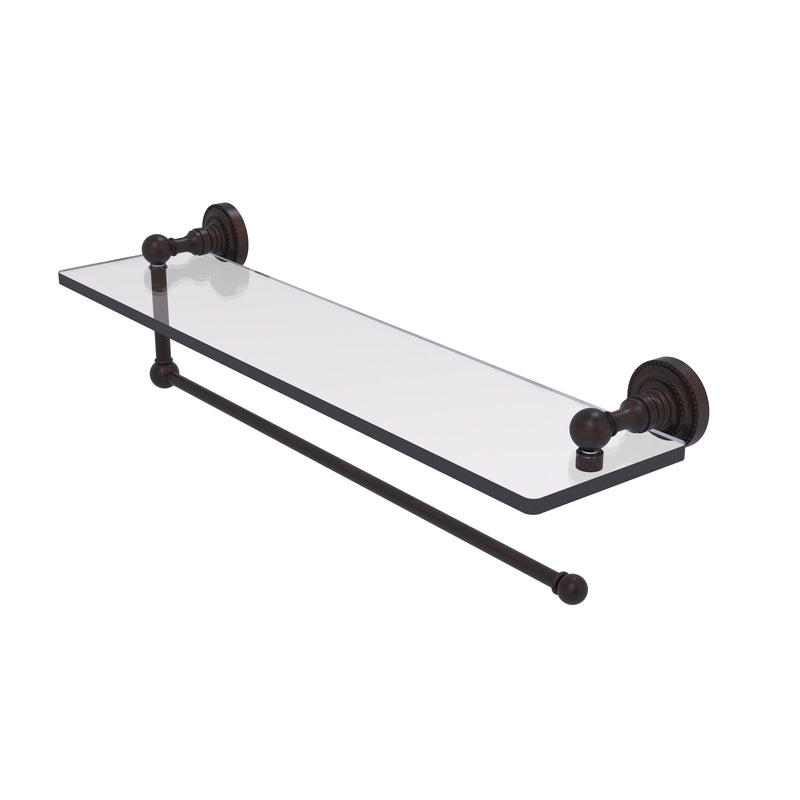 Allied Brass Dottingham Collection Paper Towel Holder with 22 Inch Glass Shelf DT-1PT-22-VB