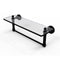 Allied Brass Dottingham 16 Inch Glass Vanity Shelf with Integrated Towel Bar DT-1TB-16-BKM