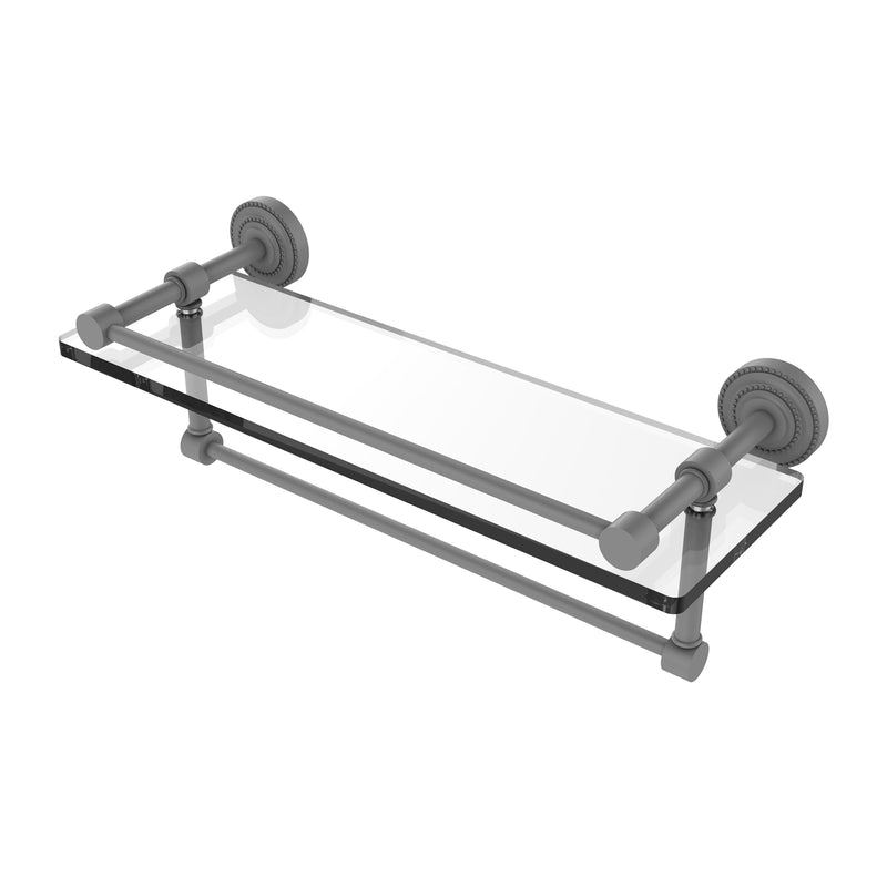 Allied Brass Dottingham 16 Inch Gallery Glass Shelf with Towel Bar DT-1TB-16-GAL-GYM