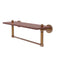 Allied Brass Dottingham Collection 16 Inch Solid IPE Ironwood Shelf with Integrated Towel Bar DT-1TB-16-IRW-BBR