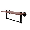 Allied Brass Dottingham Collection 16 Inch Solid IPE Ironwood Shelf with Integrated Towel Bar DT-1TB-16-IRW-BKM