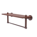 Allied Brass Dottingham Collection 16 Inch Solid IPE Ironwood Shelf with Integrated Towel Bar DT-1TB-16-IRW-CA