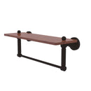 Allied Brass Dottingham Collection 16 Inch Solid IPE Ironwood Shelf with Integrated Towel Bar DT-1TB-16-IRW-ORB