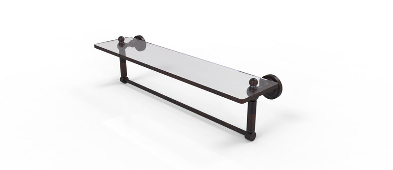 Allied Brass Dottingham 22 Inch Glass Vanity Shelf with Integrated Towel Bar DT-1TB-22-VB