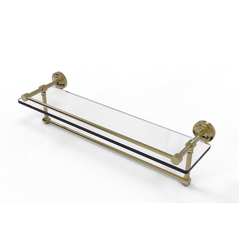 Allied Brass Dottingham 22 Inch Gallery Glass Shelf with Towel Bar DT-1TB-22-GAL-UNL