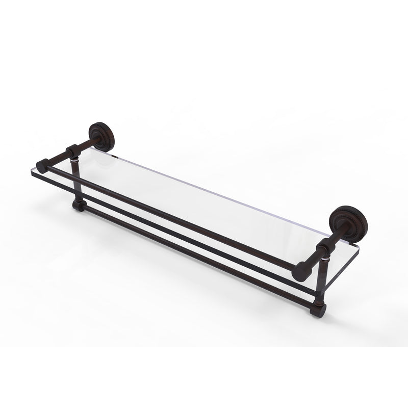 Allied Brass Dottingham 22 Inch Gallery Glass Shelf with Towel Bar DT-1TB-22-GAL-VB