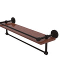 Allied Brass Dottingham Collection 22 Inch IPE Ironwood Shelf with Gallery Rail and Towel Bar DT-1TB-22-GAL-IRW-ORB