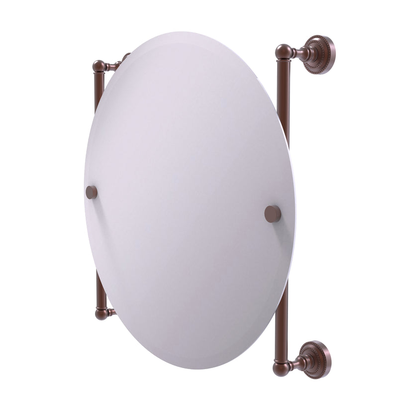 Allied Brass Dottingham Collection Round Frameless Rail Mounted Mirror DT-27-90-CA