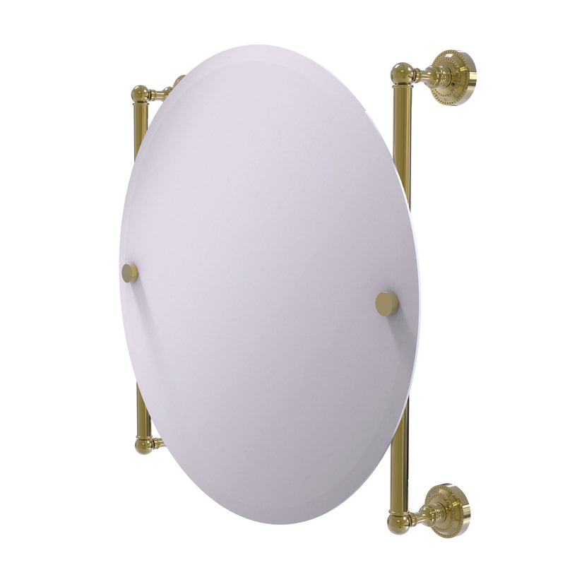 Allied Brass Dottingham Collection Round Frameless Rail Mounted Mirror DT-27-90-UNL