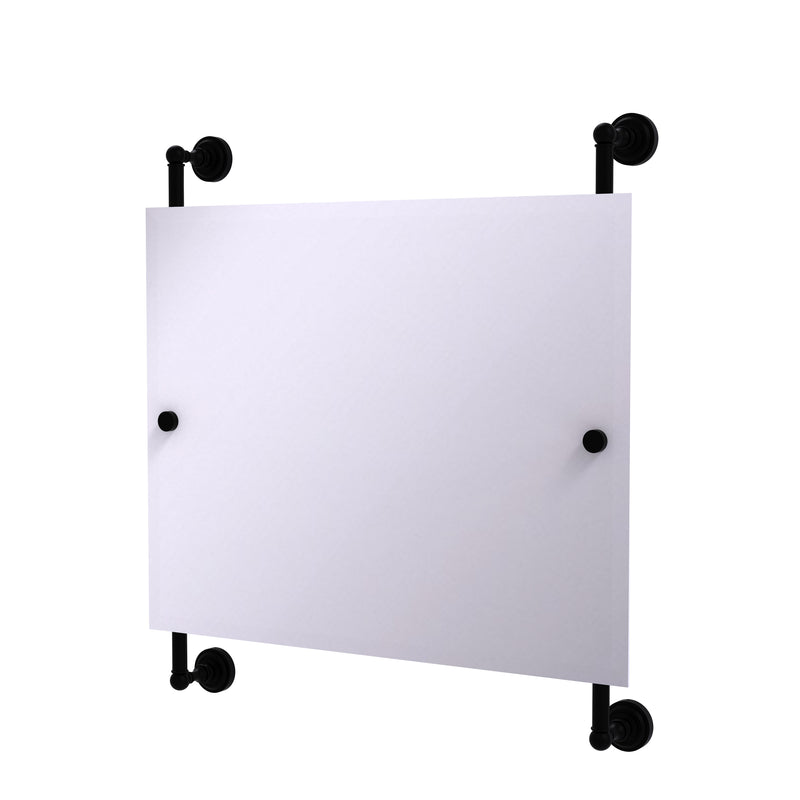 Allied Brass Dottingham Landscape Rectangular Frameless Rail Mounted Mirror DT-27-93-BKM