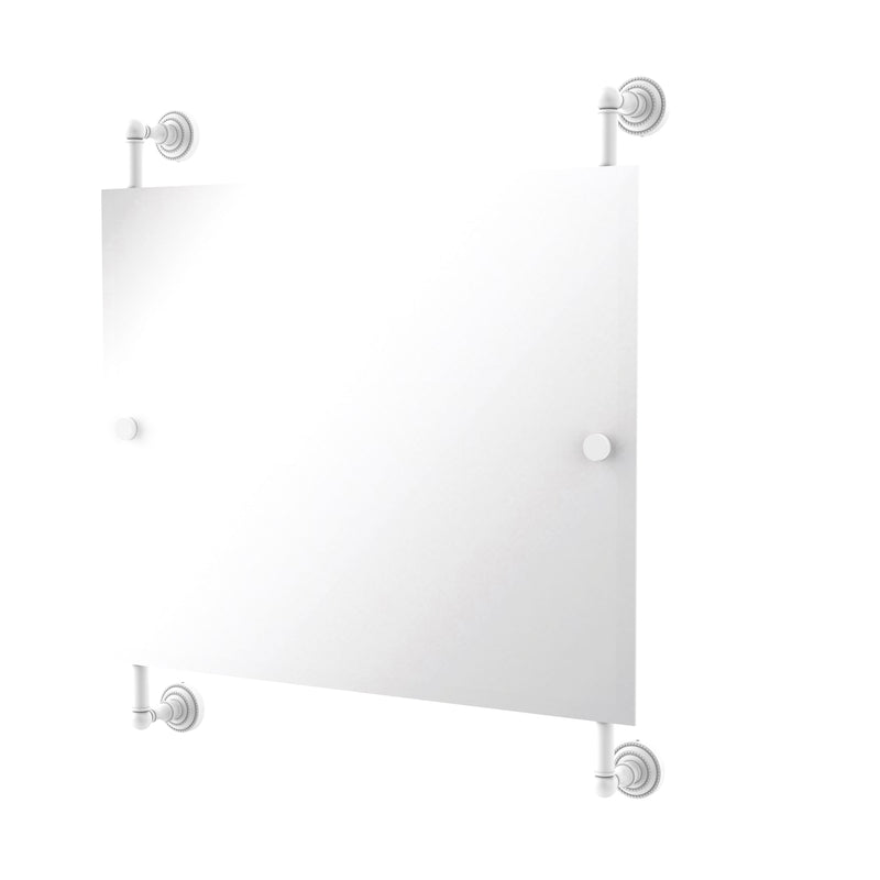 Allied Brass Dottingham Landscape Rectangular Frameless Rail Mounted Mirror DT-27-93-WHM