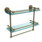 Allied Brass Dottingham 16 Inch Gallery Double Glass Shelf with Towel Bar DT-2TB-16-GAL-ABR